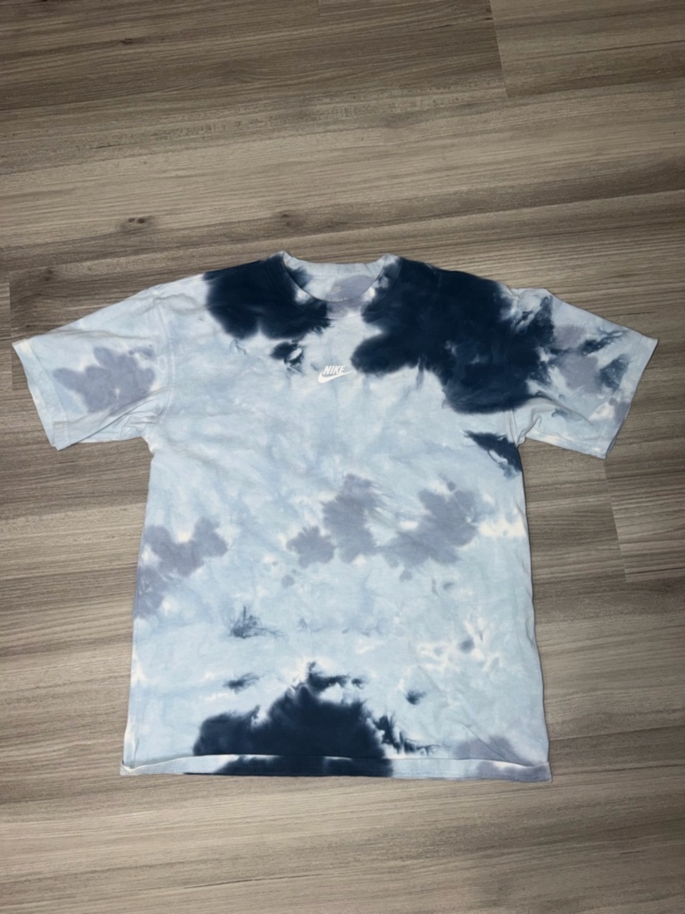 Nike Tie-Dye Short Sleeve T-Shirt - Light Blue/ Navy